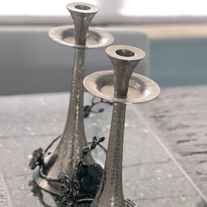 Michael Aram Black Orchid Taper Candleholders,Set of 2 -color Black Nickelplate